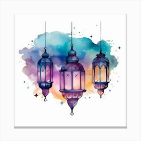 Watercolor Lanterns Canvas Print