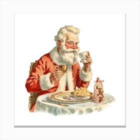 Santa Claus Drinking Coffee 2 Canvas Print