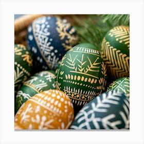 Easter Eggs In A Basket 3 Canvas Print