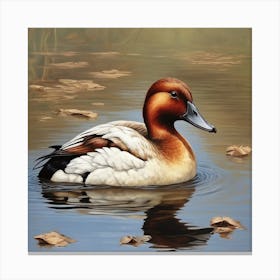 Duck In Water Canvas Print