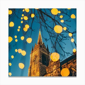 Christmas Lights In The Church Canvas Print