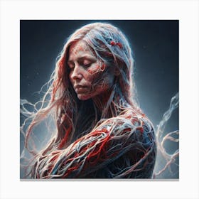 Woman With Bloody Hands 1 Canvas Print