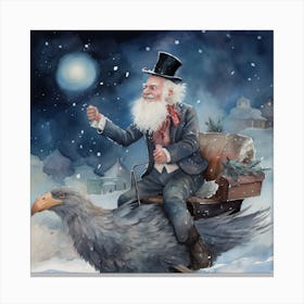 Old Man On Eagle Canvas Print