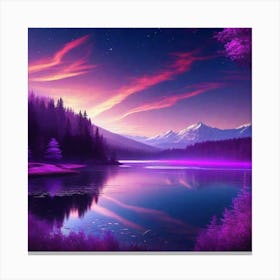 Purple Night Sky Canvas Print