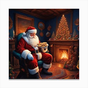 Santa Claus With Cookies 9 Canvas Print
