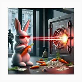 Rabbit With Laser Canvas Print