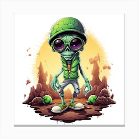 Alien Cartoon Canvas Print