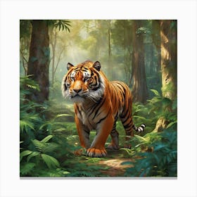 Tiger In The Jungle Canvas Print