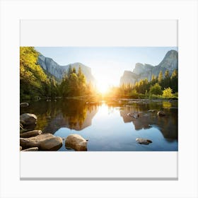 Sunrise At Yosemite SKASNFAI Canvas Wall Art Yosemite National Park: Mountain Sky Nature Landscape Painting Artwork Framed Bedroom Home Décor Canvas Print