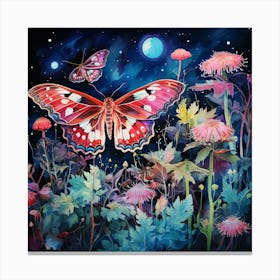 Butterfly In The Night Canvas Print