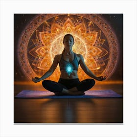 Yoga Woman In Meditation Canvas Print