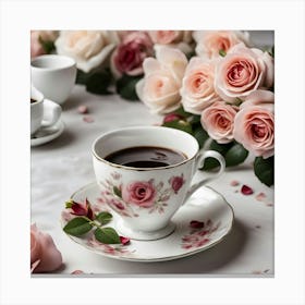 Coffee And Roses 17 Canvas Print