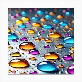 Colorful Water Droplets 1 Canvas Print