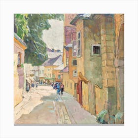 Die Dr. Seipel-Straße in Mödling - The Dr. Seipel-Street in Modling by Carl Moll (1942) Canvas Print