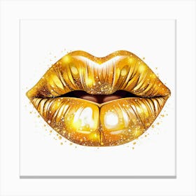 Gold Lips Canvas Print