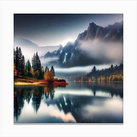 Autumn Lake Hd Wallpaper 2 Canvas Print