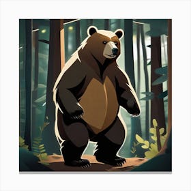 Bear In The Forest 4 Canvas Print