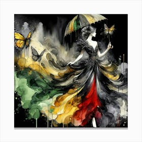 Lady With Umbrella Canvas Print