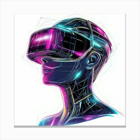 Vr Headset.Generated AI. Wall Art Print 16 Canvas Print