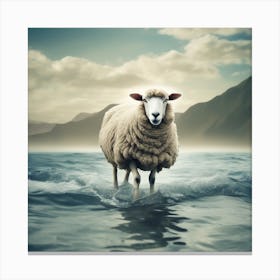 Sheep In The Sea Canvas Print