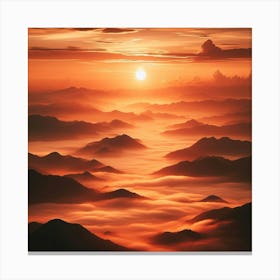 Sunrise Over Mountains Canvas Print