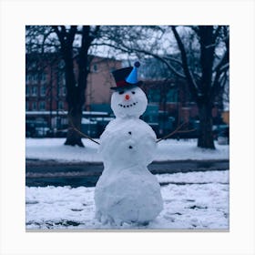 A Photo Of A Snowman Wearing A Top Hat A Jcrowd1lrpqyaqbbiokgig Up7s7ewlttaywj7c5tuleg Canvas Print