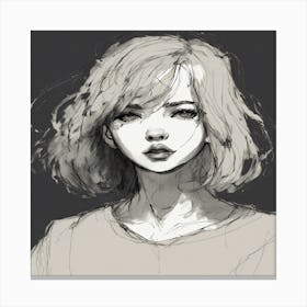 Girl With Short Hair Canvas Print