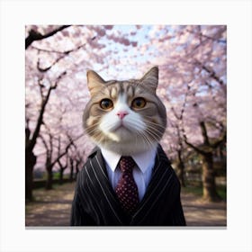 Cat In Business Suit Canvas Print