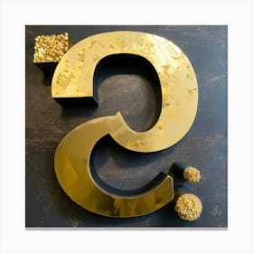 Gold Number 5 Canvas Print