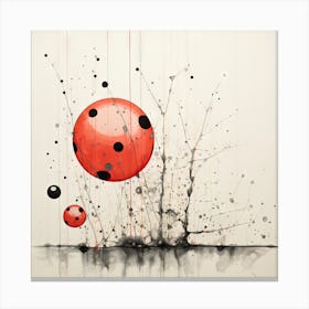 Abstract Painting Black And Red Canvas Print