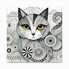 Misty Alley City Cat Canvas Print