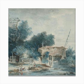 Village By The River Canvas Print