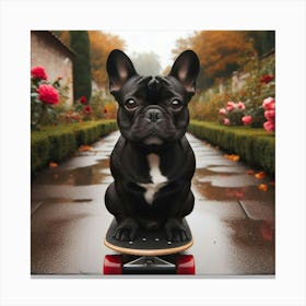 French Bulldog On a Skateboard 1 Print Canvas Print