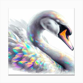 Swan Head Translucent Color Drawing - Wild Bird Artwork 174 Canvas Print