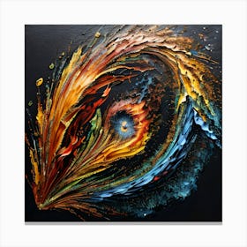 Abstract peacock feather Painting Canvas Print