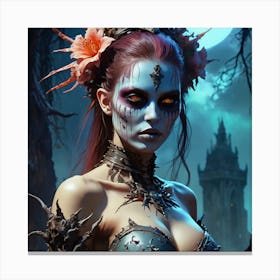 Undead Glowing Undead Girl 4 Canvas Print