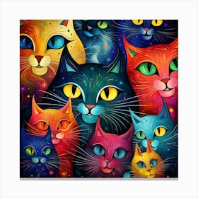 Cats In Space Canvas Print