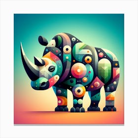 Geometric Art Rhinoceros 2 Canvas Print