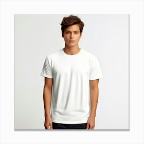 Mock Up Tshirt Blank Plain Cotton Unprinted Simple Minimalist Canvas Customizable Basic (11) Canvas Print