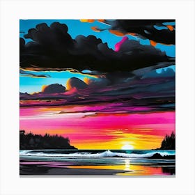 Sunset On The Beach 27 Canvas Print