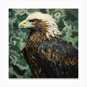 Ohara Koson Inspired Bird Painting Golden Eagle 4 Square Canvas Print