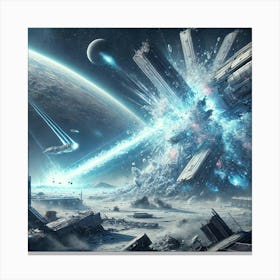 A Futuristic Sci Fi Scene Illustrating The Tactica Canvas Print