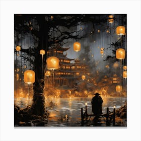 Lanterns In The Sky Canvas Print