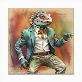 Lizard In A Suit 5 Canvas Print