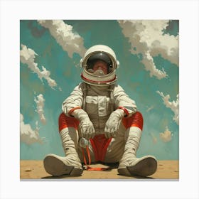 Spaceman In The Desert Canvas Print