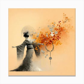 Geisha Creative Illustration Artwork 18 Canvas Print