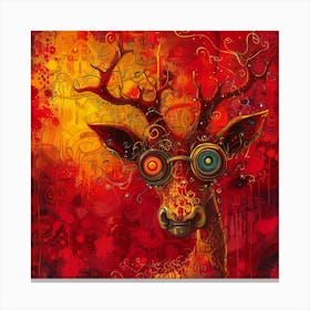 Deer With Goggles Canvas Print