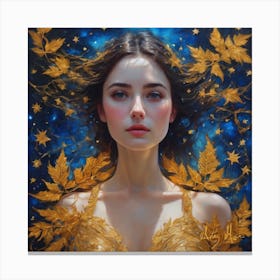 Golden leaf beauty Canvas Print