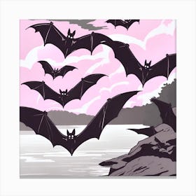 Bats Flying In The Sky Canvas Print