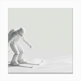 Skier In White Canvas Print